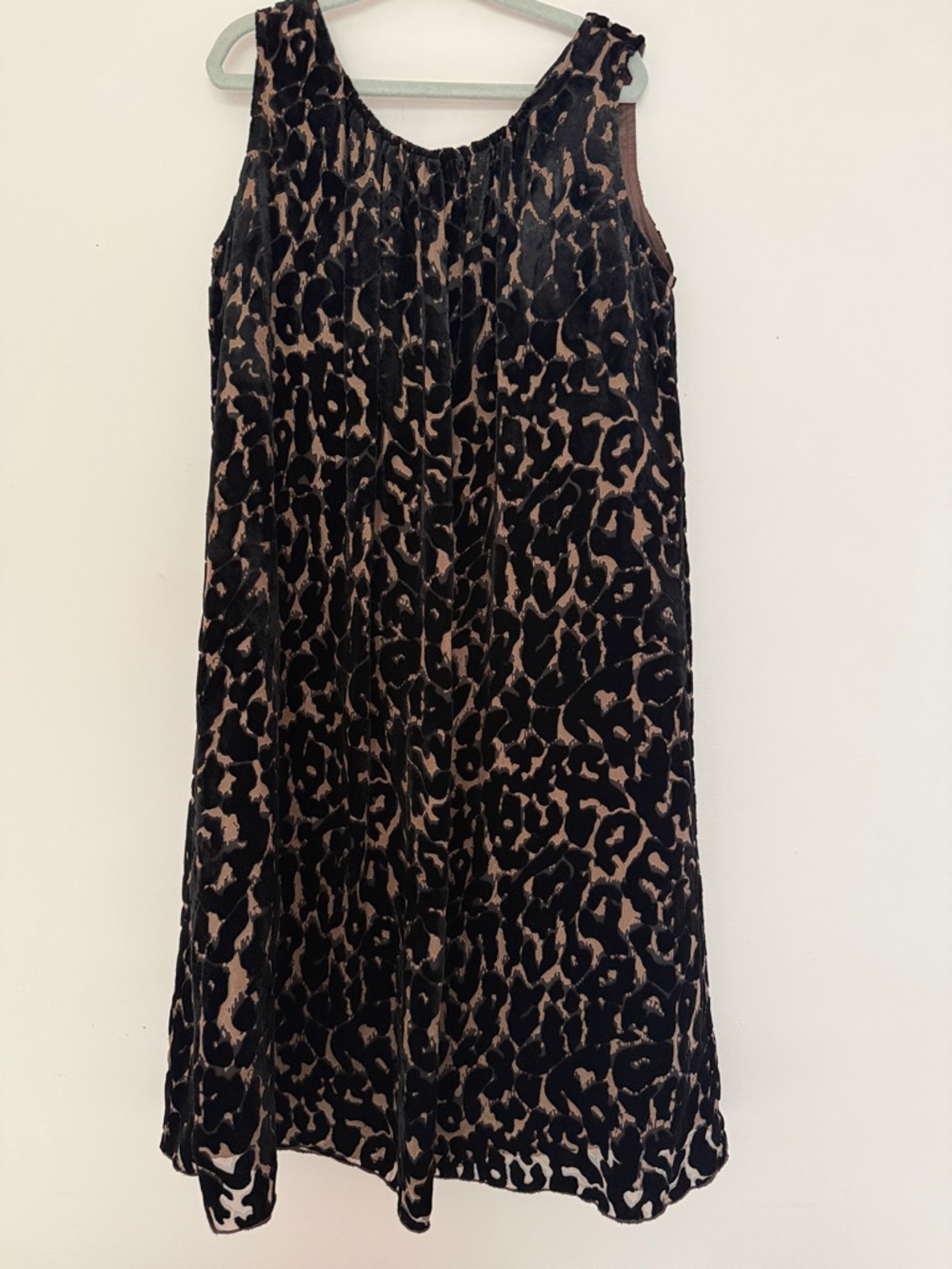 Malley Too Leopard Print Velvet A-Line Midi Skirt - Black & Brown